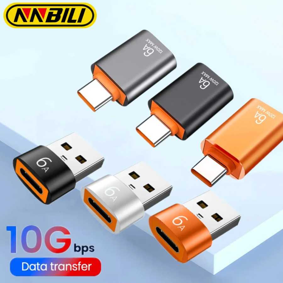 NNBILI 6A USB-адаптер OTG типа C 120 Вт USB-C &laquo;папа&raquo; на &laquo;мама&raquo; преобразователь зарядного устройства типа C для Macbook Samsung адаптер передачи данных Аксессуары для мобильных телефонов