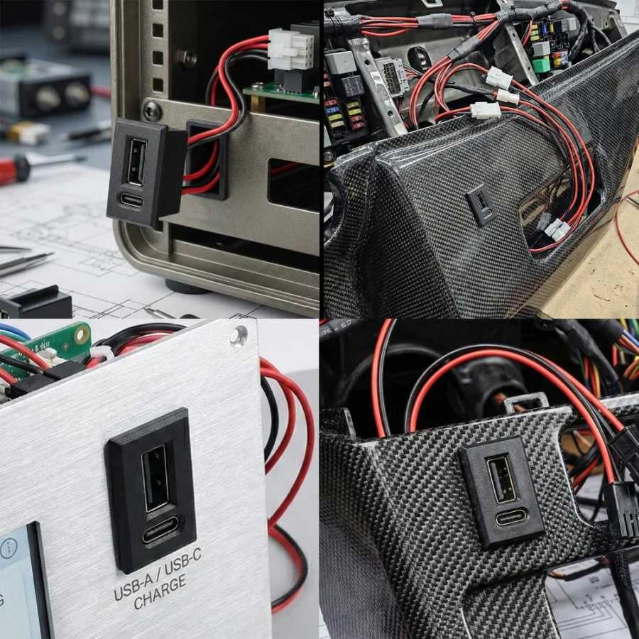 Фотография №5 товара Двойной разъем USB Type-C (гнездо), крепление на шасси, 2 порта,