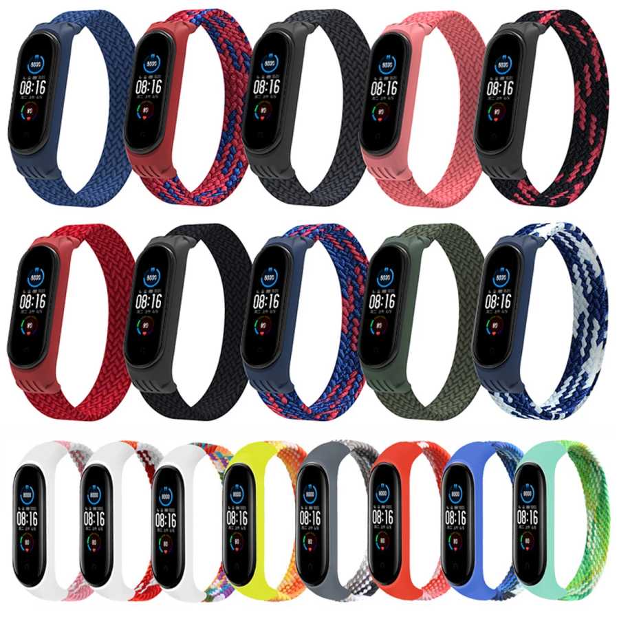Плетеная петля Solo для xiaomi Mi Band 7, ремешок для часов, нейлоновый браслет NFC, умный ремень Miband6, ремень correa на Mi Band 7, 8, 6, 5, 4, 3, ремешок для часов Аксессуары для часов