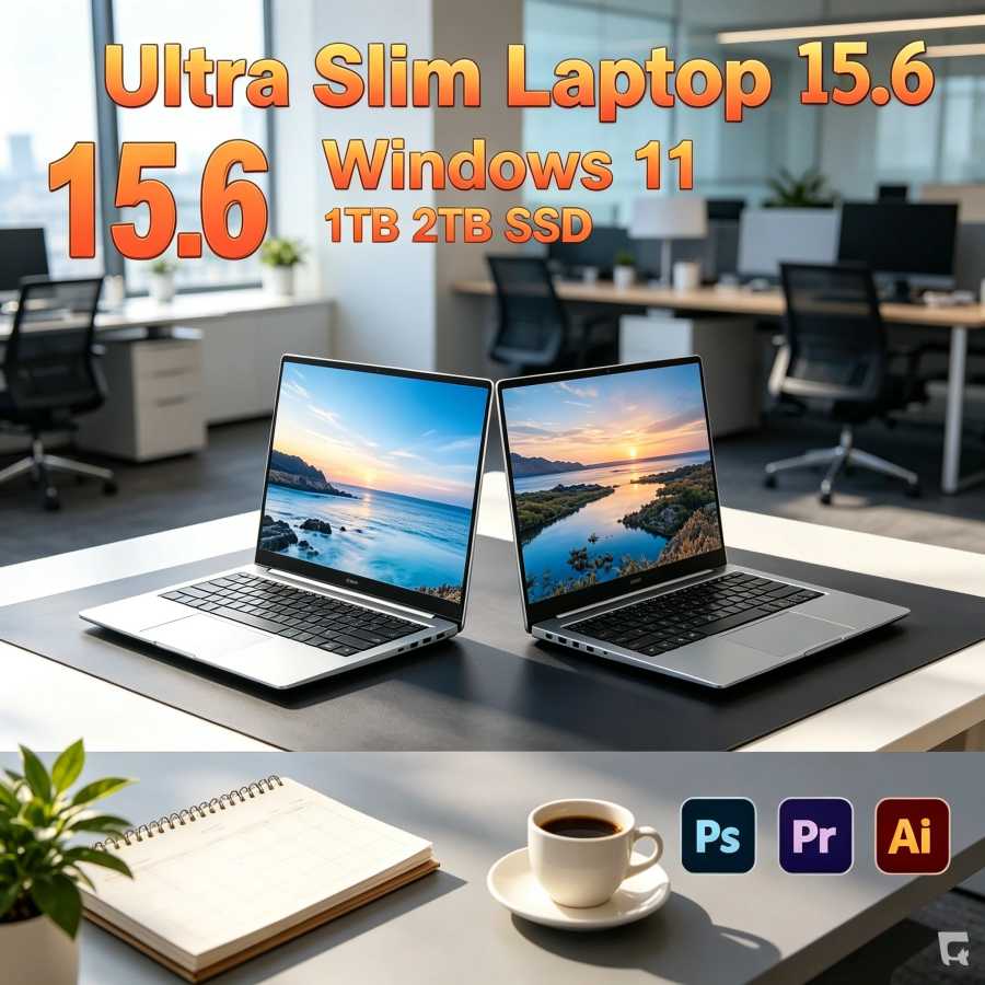 15,6-дюймовый ноутбук с HD-экраном, процессором Core i9-9900, высокой производительностью, 32 ГБ ОЗУ + 2 ТБ SSD, Windows 11, для игр и работы Комплект компьютера и офиса
