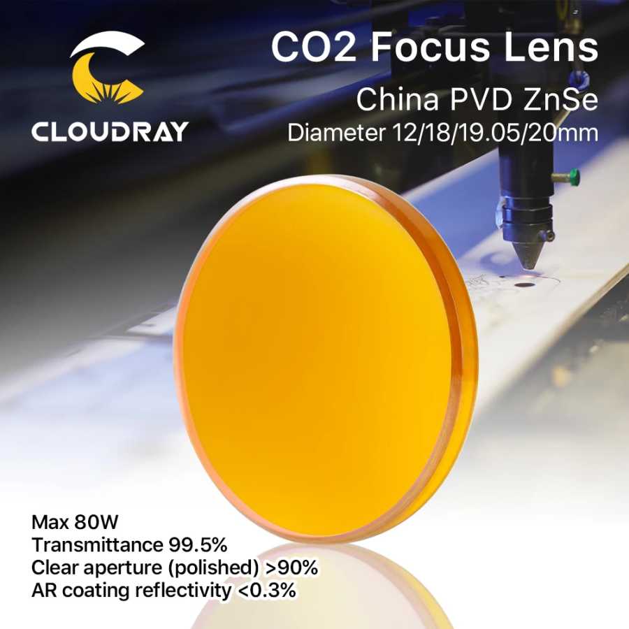 Cloudray Китай CO2 ZnSe фокусная линза Dia.18 19,05 20 мм FL38.1 50,8 63,5 101,6 127 мм 1,5-4 "для лазерной гравировки резки Инструменты для измерения и анализа