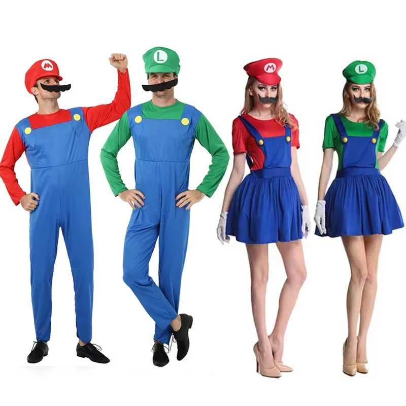 Игра Marios Super Luigi Brothers, комплект униформы, костюмы для косплея, забавный аниме, комбинезон для взрослых и мужчин, женское платье, костюм на Хэллоуин Костюмы для косплея
