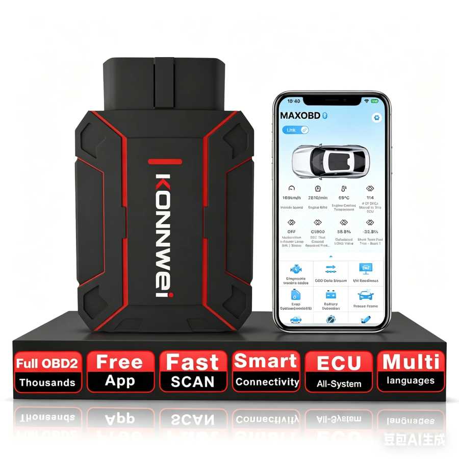 Фотография №5 товара Диагностический сканер KONNWEI MAXOBD Full System OBD2 с Bluetooth 5.2,