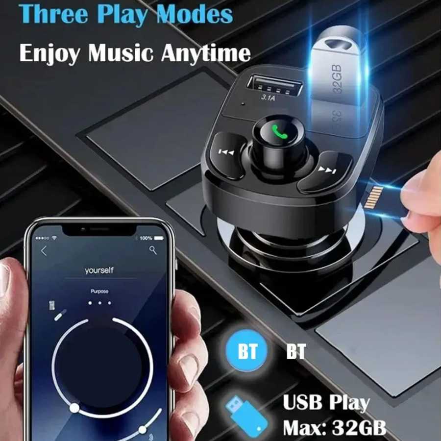 Фотография №2 товара Беспроводной Bluetooth FM-передатчик и MP3-плеер с громкой связью, радио приемник,