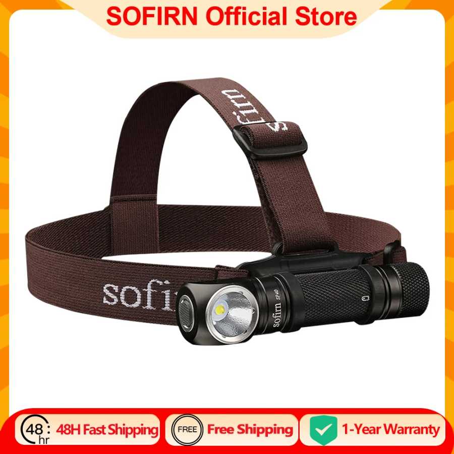 Sofirn SP40 Светодиодный налобный фонарь XPL 1200 лм 18650 Тип C Перезаряжаемая фара 18350 Фонарик с магнитным хвостом индикатора питания Портативное освещение