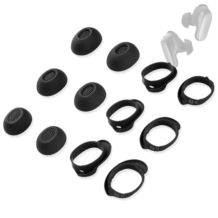 4 шт. силиконовые насадки для наушников Bose QC Ultra II True Wireless Earbuds вкладыши OuietComfort Ultra II TWS фиксирующее кольцо насадки для ушей Портативное аудио и видео