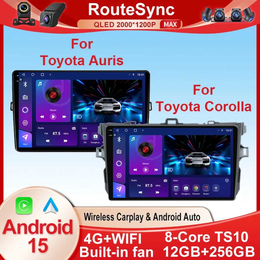 Автомобильная стереосистема Android 15, для Toyota Corolla Auris E140 150 2007 2008 2009 2010 2011 2012 2013, мультимедийный плеер, навигация Автоэлектроника