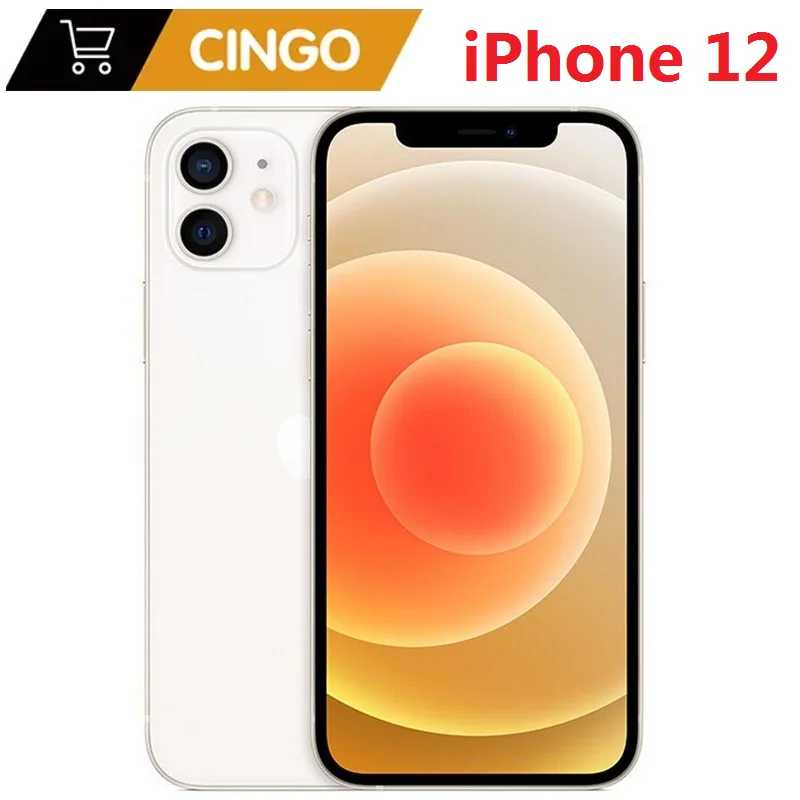 Оригинальный iPhone 12 с Face ID, 6.1 дюйма, 4 ГБ ОЗУ, 64/128/256 ГБ ПЗУ, разблокированный смартфон, OLED-экран, чип A14 Bionic, двойные 12-мегапиксельные камеры, 12 Б/У и восстановленные телефоны