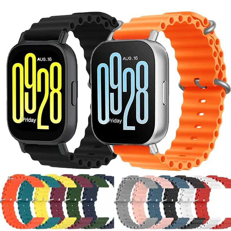 Силиконовый спортивный ремешок Ocean для Redmi Watch 5, активный сменный водонепроницаемый браслет для Redmi Watch 5 Lite, 22 мм, аксессуары для ремешков Аксессуары для часов