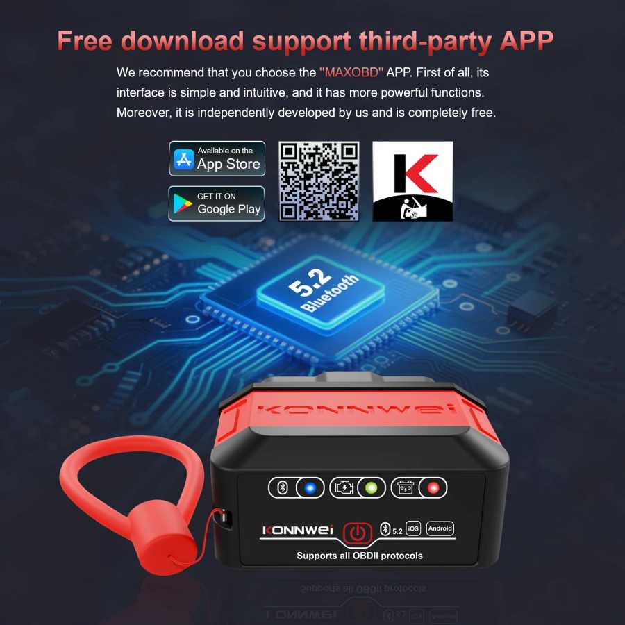 Фотография №1 товара 2026 KONNWEI KW906 OBD2 диагностический инструмент системы двигателя автомобиля сканеры