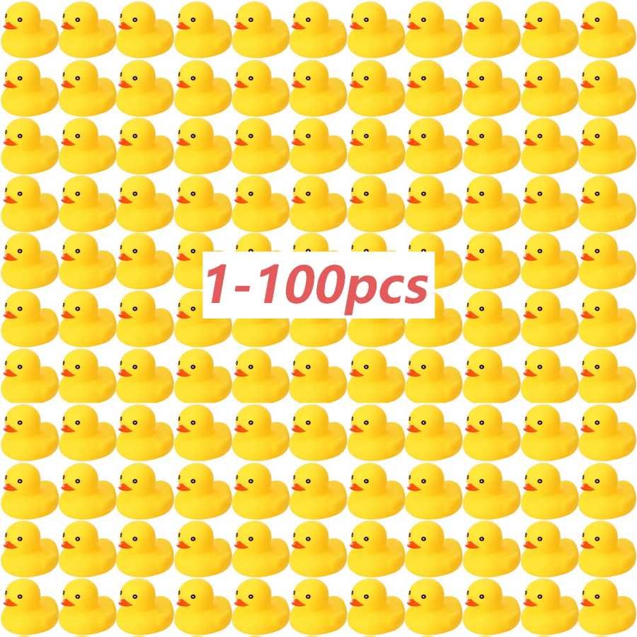 1-100 шт. желтые мини-резиновые утки оптом, подарки в виде утки, мини-утки, маленькая утка, поплавок, утки для бассейна, оптовые игрушки, вечерние сувениры Бассейны и развлечения у воды