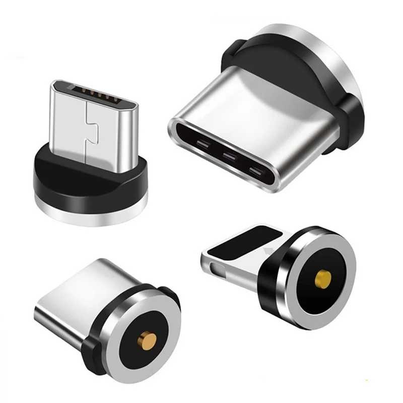 Новинка 2022, круглый магнитный кабель, вилка типа C, вилки Micro USB C, быстрая зарядка телефона, магнитная вилка для зарядного устройства Microusb Type-C Аксессуары и запчасти