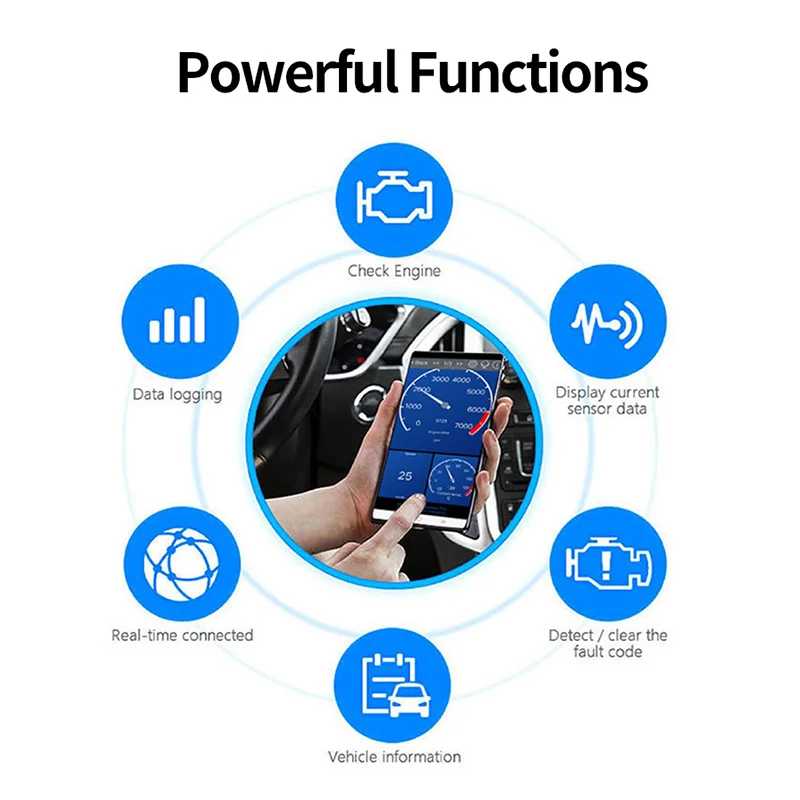 Фотография №2 товара Автосканер KONNWEI KW903 ELM327 v1.5 Bluetooth 5.0 OBD2 для Android/iOS,