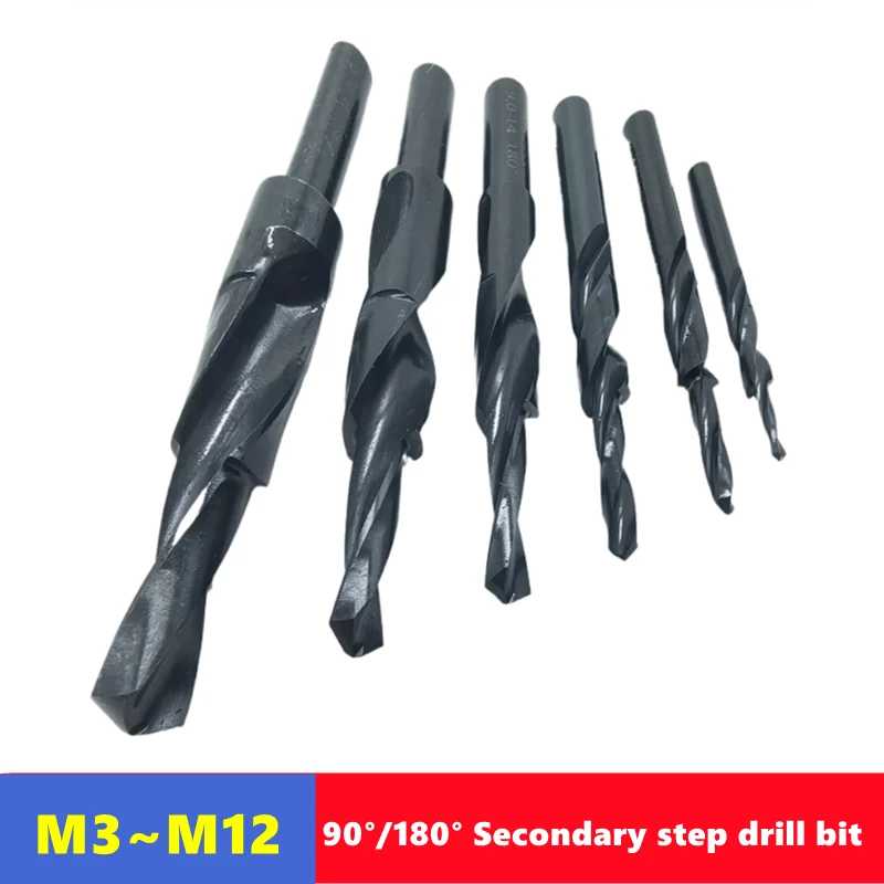 90 &deg; /180 &deg; Двухступенчатые ступенчатые сверла M2 HSS M3~M12, подходящие для сегментированных сверлильных сверл для форм Сверла, пилы и режущие инструменты