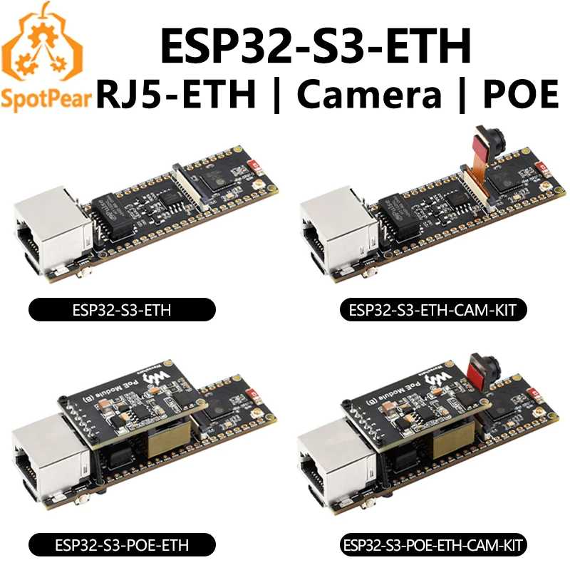 ESP32-S3 Плата разработки камеры ETH PoE RJ45 / OV2640 Порт OV5640 / W5500 / Micro-SD, совместимая с размерами Raspberry Pi Pico Компьютерные комплектующие