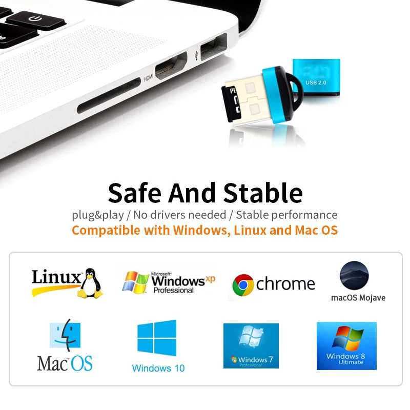 Фотография №5 товара Мини-USB Micro USB 2,0 высокоскоростной адаптер SD/TF устройство чтения карт
