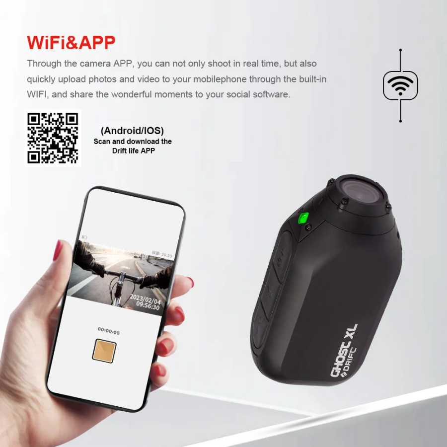 Фотография №4 товара Drift Ghost XL Спортивная экшн-камера 1080P WiFi IPX7 Водонепроницаемая видеокамера