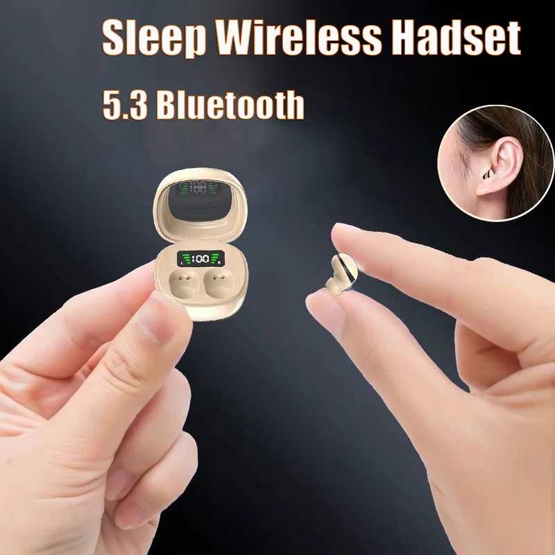 Mini Bluetooth 5,3 гарнитура HD Hi-Fi наушники невидимые игры для сна спортивные наушники с сенсорным управлением для мужчин и женщин Портативное аудио и видео