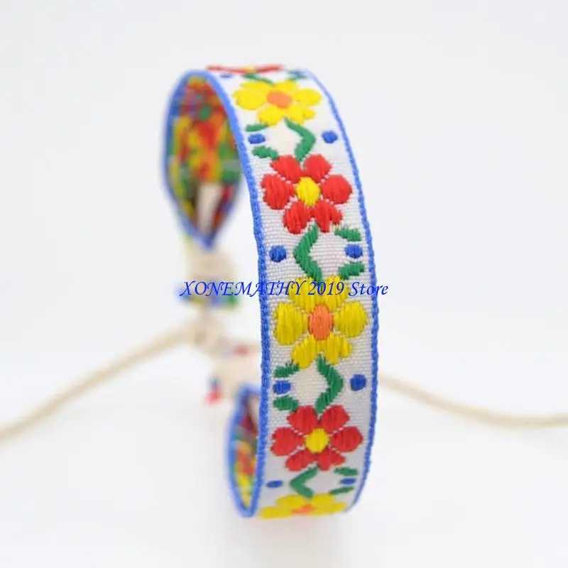 Фотография №2 товара F42F Boho Boho Клубничный цветок, вышитый браслет, браслет ручной обработки