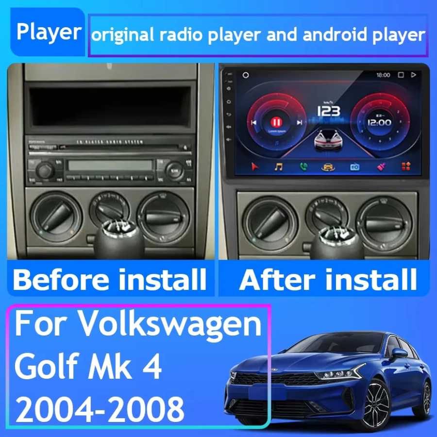 Фотография №1 товара Android 16 для Volkswagen Golf 4 Mk4 Jetta 2004-2008 Автомобильный