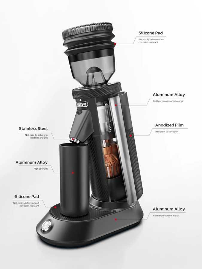 Фотография №2 товара HiBREW G5 48 мм электрическая кофемолка с коническими жерновами, компактная