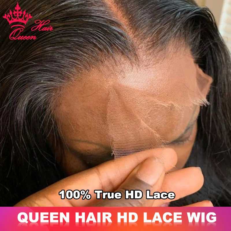 Queen Hair Real HD Lace Wig Raw Human Hair 13x4 13x6 FULL Frontal 5x5 6x6 7x7 Closure HD Melt Skin Lace Wig Straight / Body Wave Парики из натуральных волос (для брюнетов)