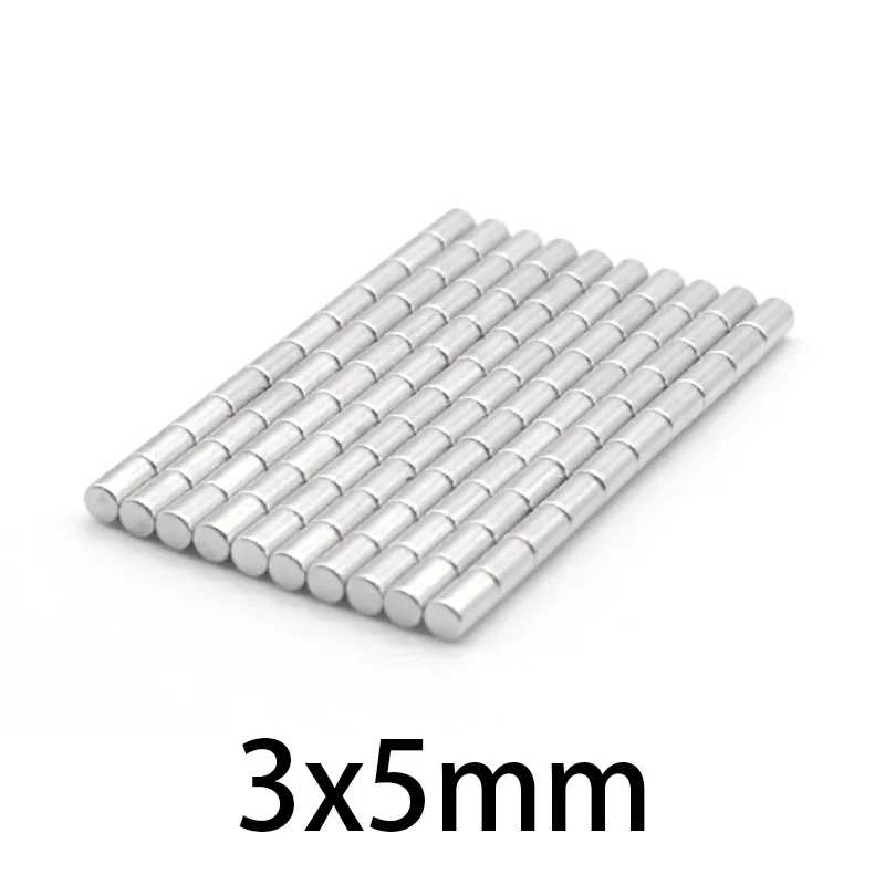 Фотография №1 товара Мощные магниты 3x5 мм, неодимовые постоянные магниты 3ммx5мм, маленькие круглые