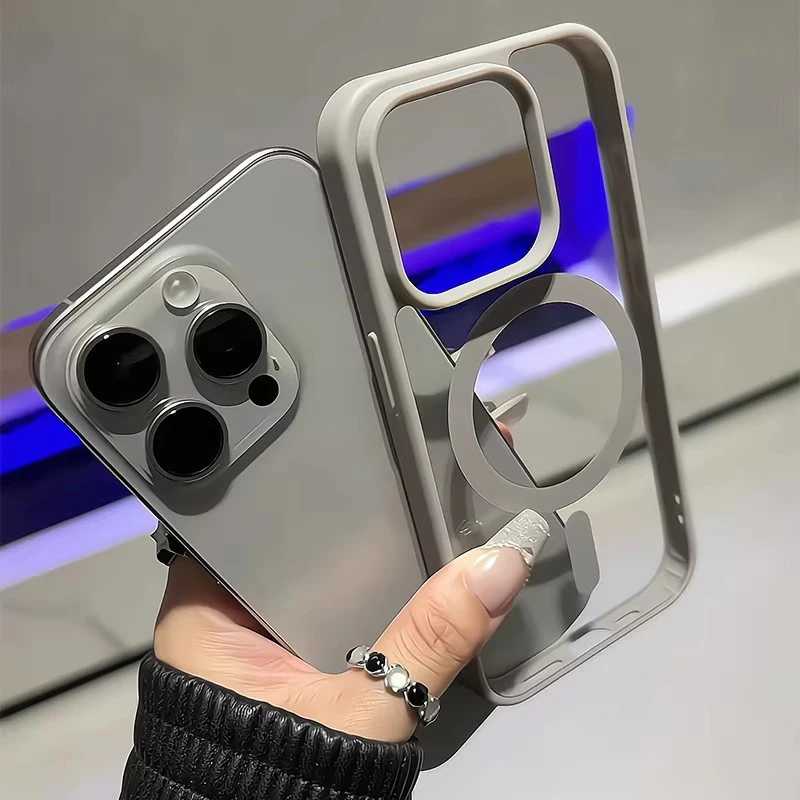 Матовый чехол из натурального титана с магнитной зарядкой для iPhone 16 15 14 13 12 11 Pro Max Plus Mini, ударопрочный, жесткий, с поддержкой MagSafe Чехлы и чехлы для мобильных телефонов