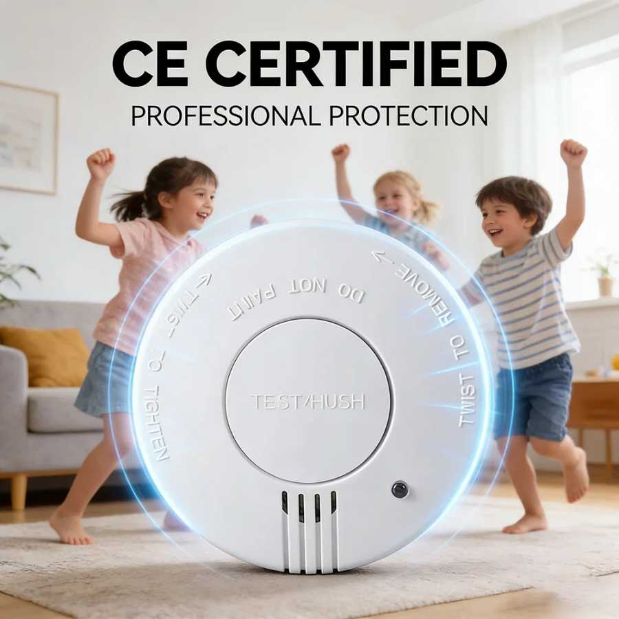 Фотография №4 товара Детектор дыма CCEsafety SA10 с заменяемой батареей 9В, пожарная сигнализация,