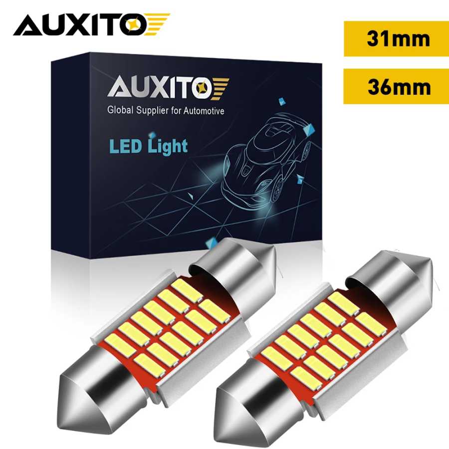 AUXITO 4/2 шт. C10W светодиодный Canbus Festoon 31 мм 36 мм C5W светодиодная лампа12V COB 6000K белая внутренняя купольная лампа для чтения номерного знака Автомобильные фары