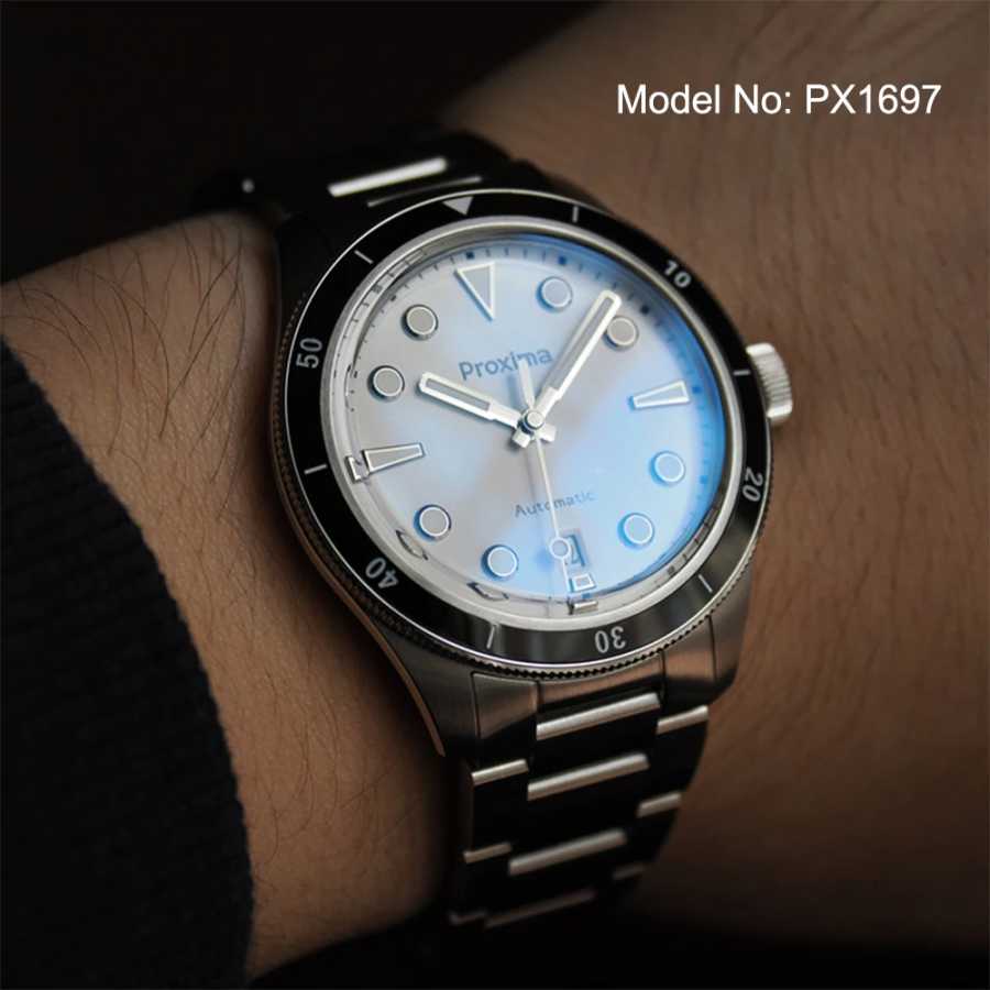 Фотография №3 товара Proxima PX1697 39 мм мужские часы с белым эмалевым циферблатом
