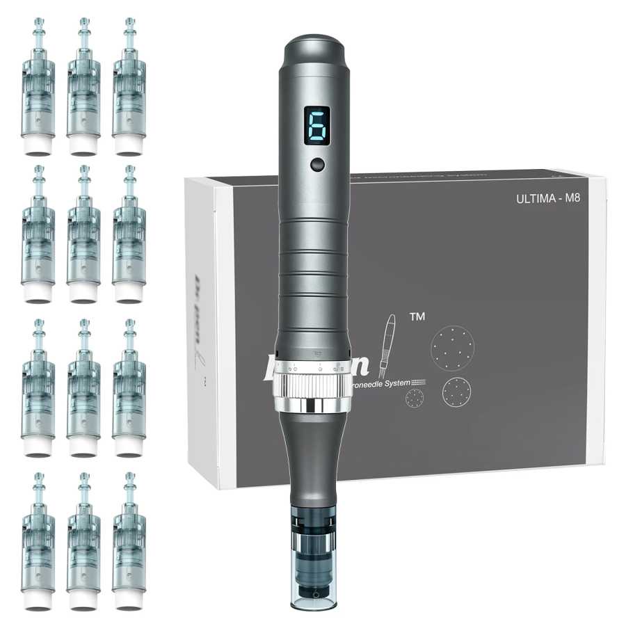 Профессиональный аппарат для микронидлинга Auto Derma Pen M8, набор для ухода за кожей с 22 иглами 0,25 мм Косметологическое оборудование
