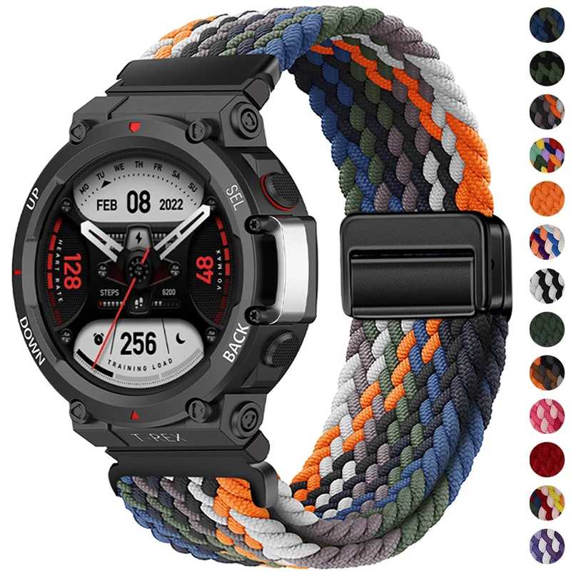 Плетеный ремешок-петля для Huami Amazfit T-Rex 2 3-полосный смарт-часы, нейлоновые эластичные ремни для Huami Amazfit T-Rex/Pro/2Ultra Correa Умная электроника
