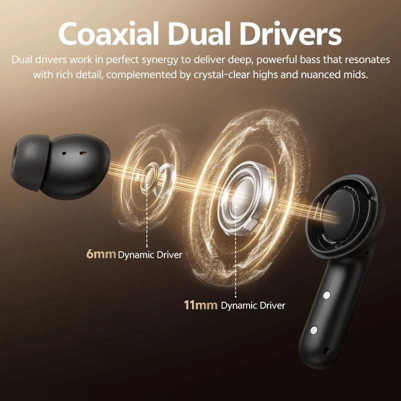 Фотография №1 товара Беспроводные Bluetooth 6.0 наушники QCY MeloBuds N60 HT19 с гибридным