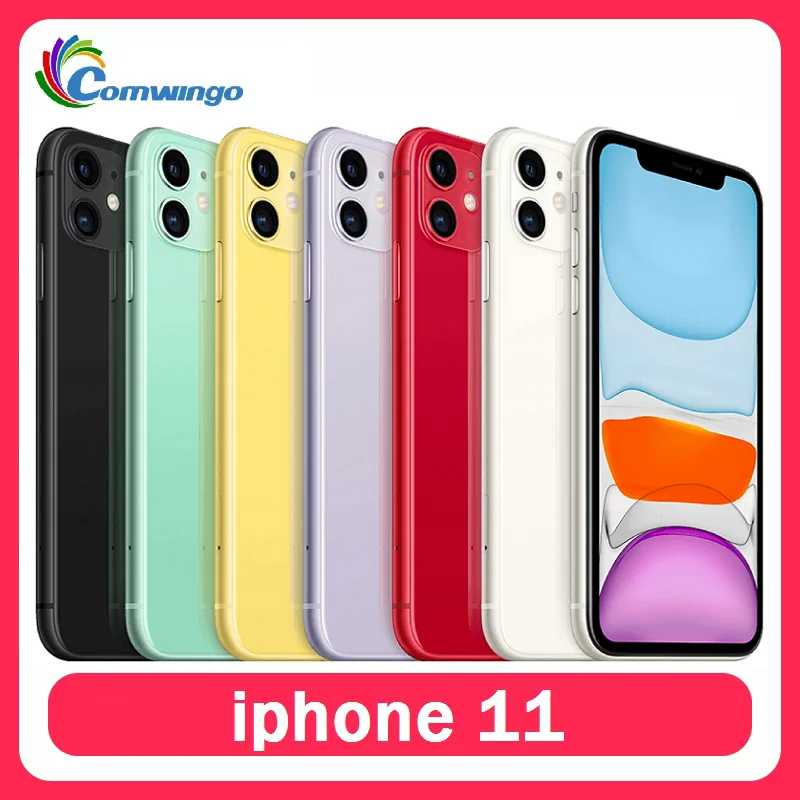 Оригинальный мобильный телефон Apple iPhone 11 6,1 дюйма A13 Bionic 4 ГБ ОЗУ 64 ГБ/128 ГБ/256 ГБ ПЗУ NFC 4G LTE iOS iphone 11 Используемый телефон Б/У и восстановленные телефоны