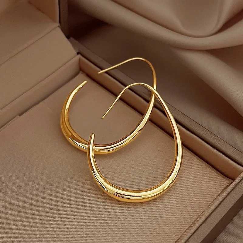Серьги-кольца из стерлингового серебра 925 пробы с золотым эллипсом, свадебные серьги-кольца для женщин, роскошные женские украшения, ювелирные изделия из денег 925 пробы Ювелирные изделия
