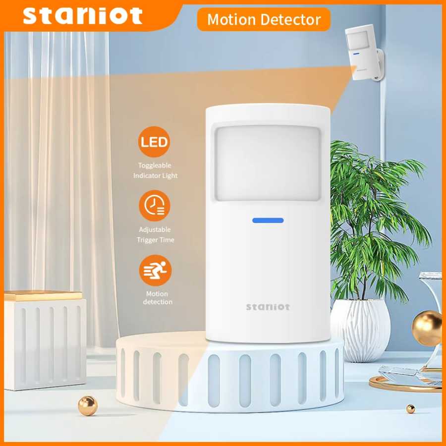 Staniot Датчик движения PR200 Беспроводной 433Mhz PIR детектор движения Защита от несанкционированного проникновения для домашне Доступ к автоматизации здания
