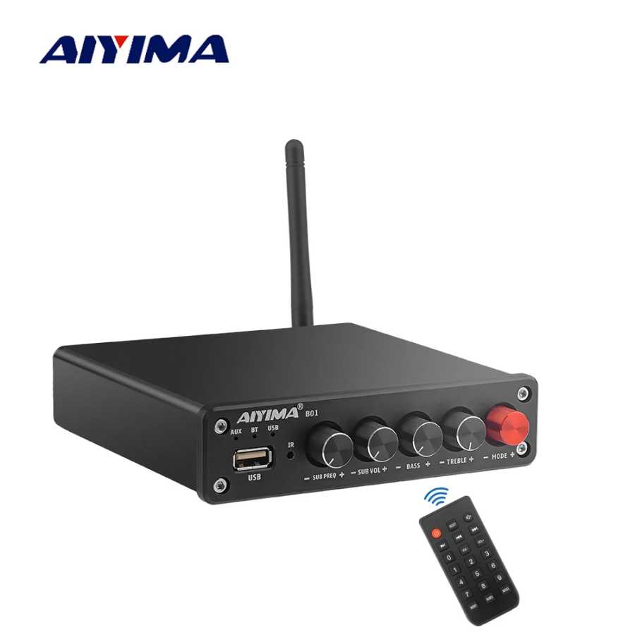 AIYIMA Audio B01 Bluetooth TPA3116D2 Усилитель сабвуфера 100 Вт Hi-Fi стерео цифровой 2,1 усилитель класса D Bass Treble для домашнего кинотеатра ТВ, аудио- и видеотехника