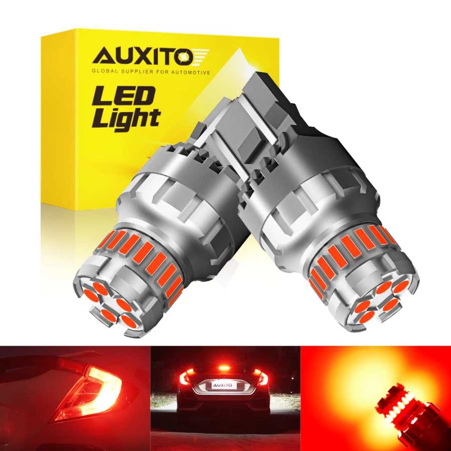 AUXITO 2 шт. T20 7443 Светодиодный стоп-сигнал W21W W21/5W 7440 Светодиодная лампа без ошибок, стробоскопическая вспышка, красный, белый, резервный, задний, DRL, стояночные огни Автомобильные фары