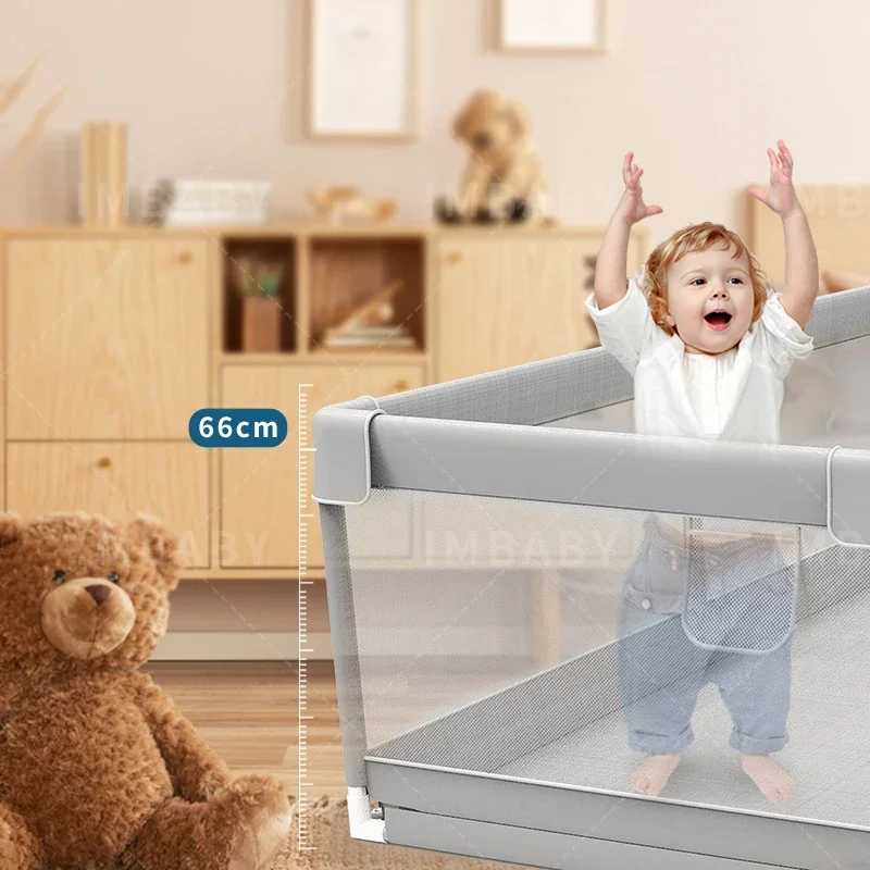 Фотография №2 товара Детские манежи IMBABY, светло-серые Corralito для детской игровой площадки с