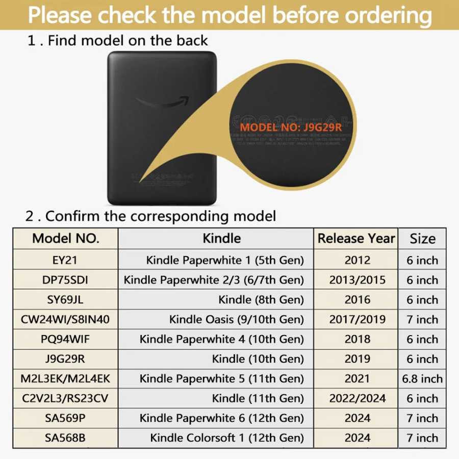 Фотография №1 товара Чехол для Kindle Paperwhite 2024 2022 2021 6 6,8 7