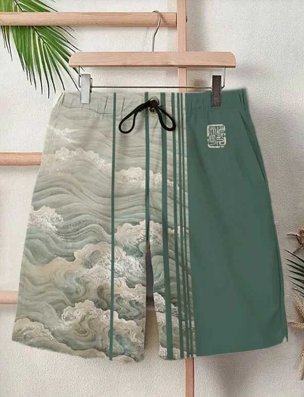 Фотография №1 товара 2025 Summer New 3D Japanese Wave Print Men's Street Hip-Hop