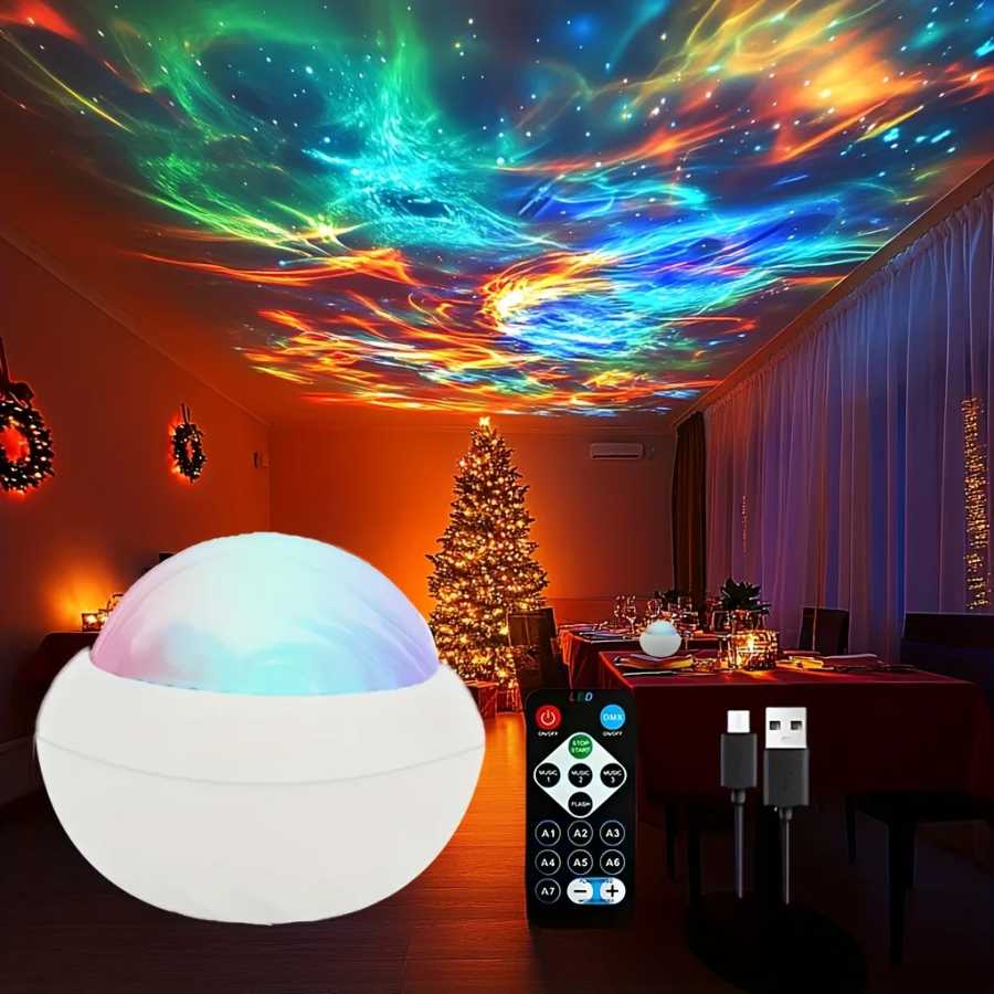 Фотография №2 товара 1 шт., ночник со звездным проектором — лампа Galaxy с