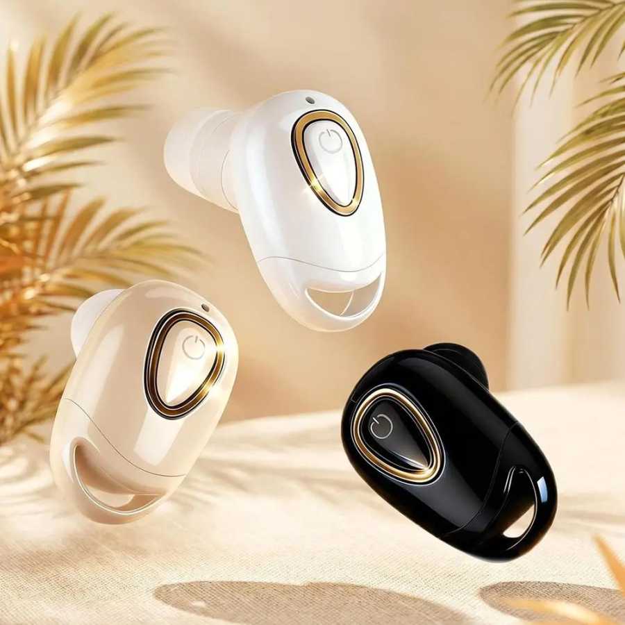 Миниатюрные невидимые беспроводные наушники Bluetooth 5.0 &ndash; Hi-Fi музыка, для игр, спортивная гарнитура с функцией громкой связи и микрофоном Аксессуары и запчасти