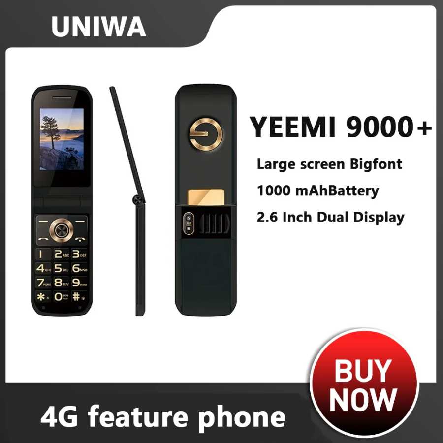Мобильный телефон YEEMI G9000+ с раскладным корпусом, 2,6 дюйма, 4 ГБ, большая клавиатура, две SIM-карты, фонарик, функция изменения голоса, милый дизайн, для пожилых людей Мобильные телефоны