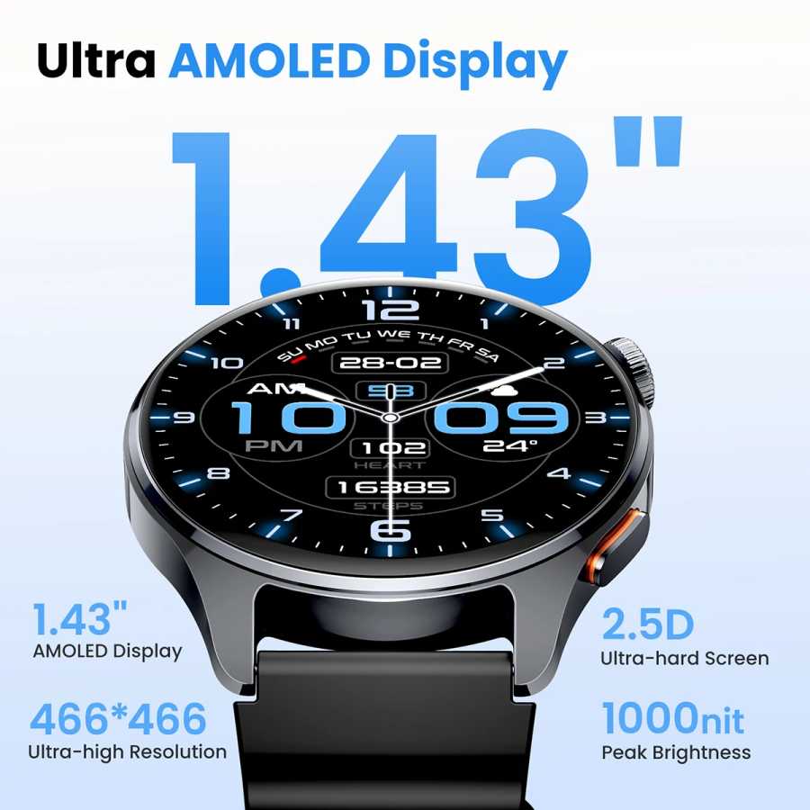 Фотография №2 товара Умные часы HAYLOU Watch 4S GPS с HD AMOLED-дисплеем 1,43