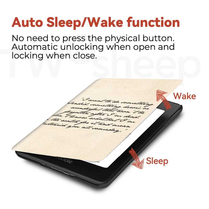 Фотография №4 товара Чехол-книжка Twosheep Hard Shell для Kindle Paperwhite 12-го поколения, Kindle