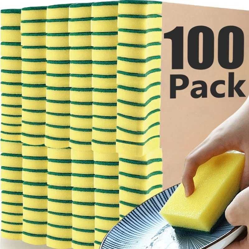 100/1 шт., мягкая губка для мытья посуды, впитывающая чистая губка для мытья посуды, губка для удаления ржавчины, наборы для удаления бытовой щетки для чистки Товары для дома
