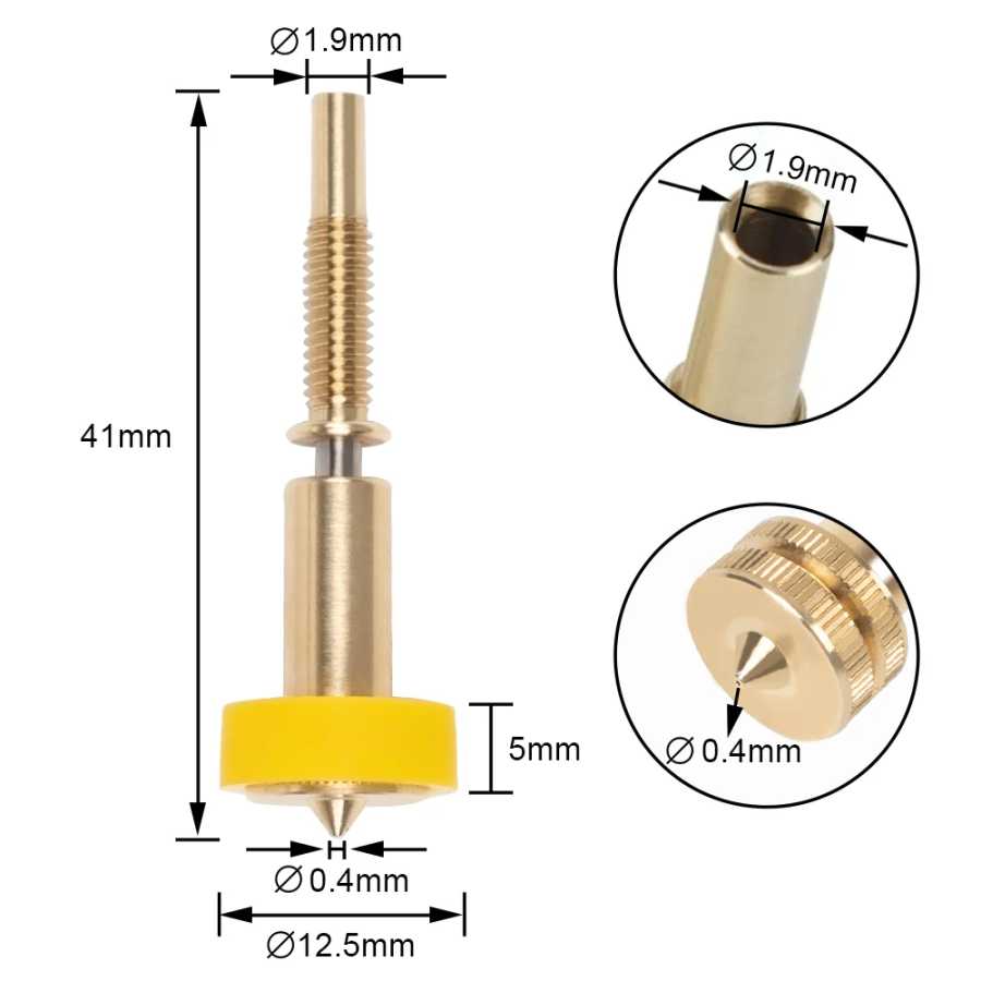Фотография №1 товара Универсальная насадка Revo для Revo Ceramic Hotend 0,25/0,4/0,6/0,8 мм, терморазрыв