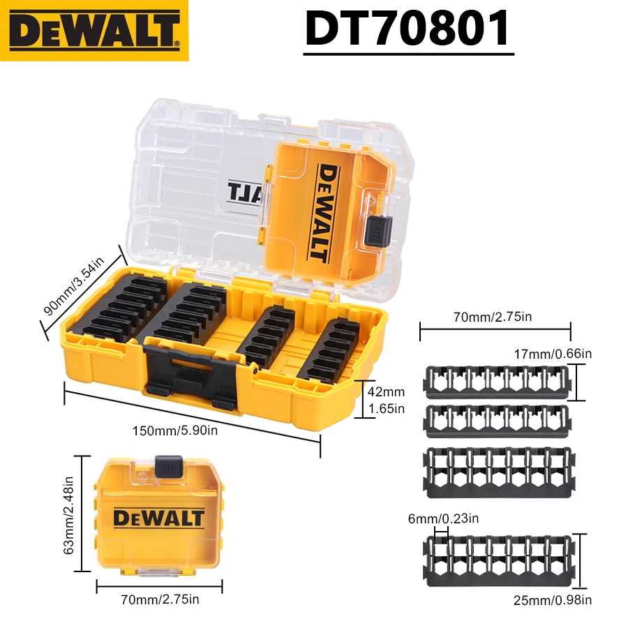 Фотография №1 товара DEWALT DT70801 Оригинальный ящик для хранения деталей, съемный лоток, прочный